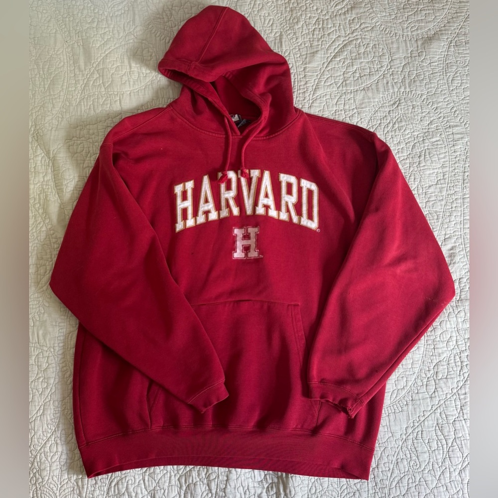 well-loved harvard hoodie size XL